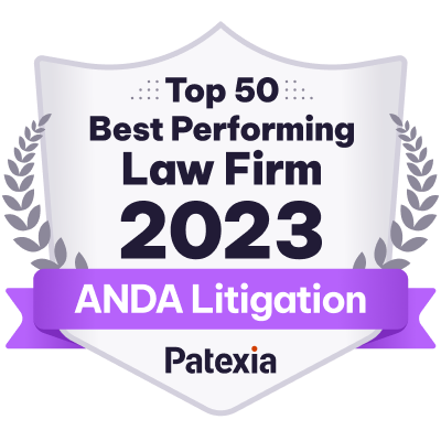 Top 50 Best Performing Law Firm 2023 ANDA Litigation Patexia Badge - Carlson Caspers